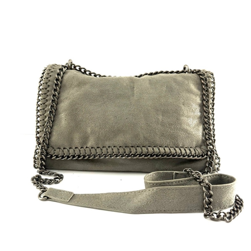 Stylish Gray Chain-Trimmed Women's Bag
